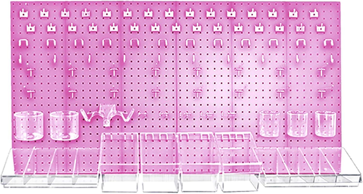 Azar Displays 900988-PNK 125-Piece Pegboard Organizer Kit (2 - 24"x24")