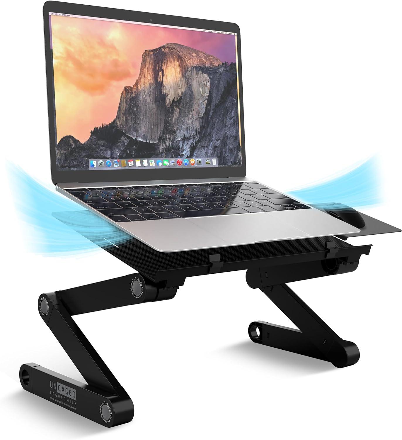 d Ergonomics WorkEZ Best 16.5" x 11" Aluminium Laptop Stand Black WEBLS-B