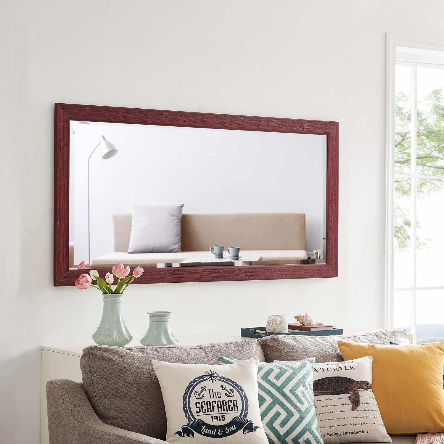 Rustic Green-Gray Full Length Wood Floor Mirror