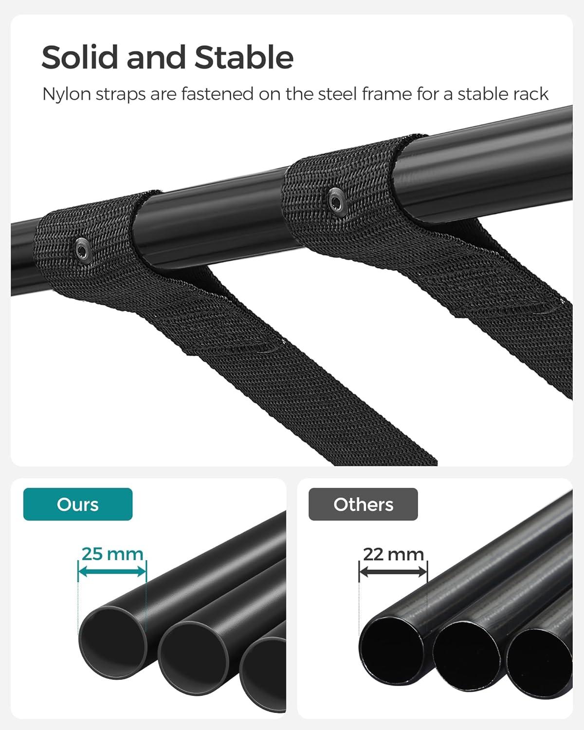 BINO Luggage Rack, Pack Of 2, Luggage Racks For Guest Room, Suitcase Stand, Steel Frame, Foldable, For Bedroom, Black