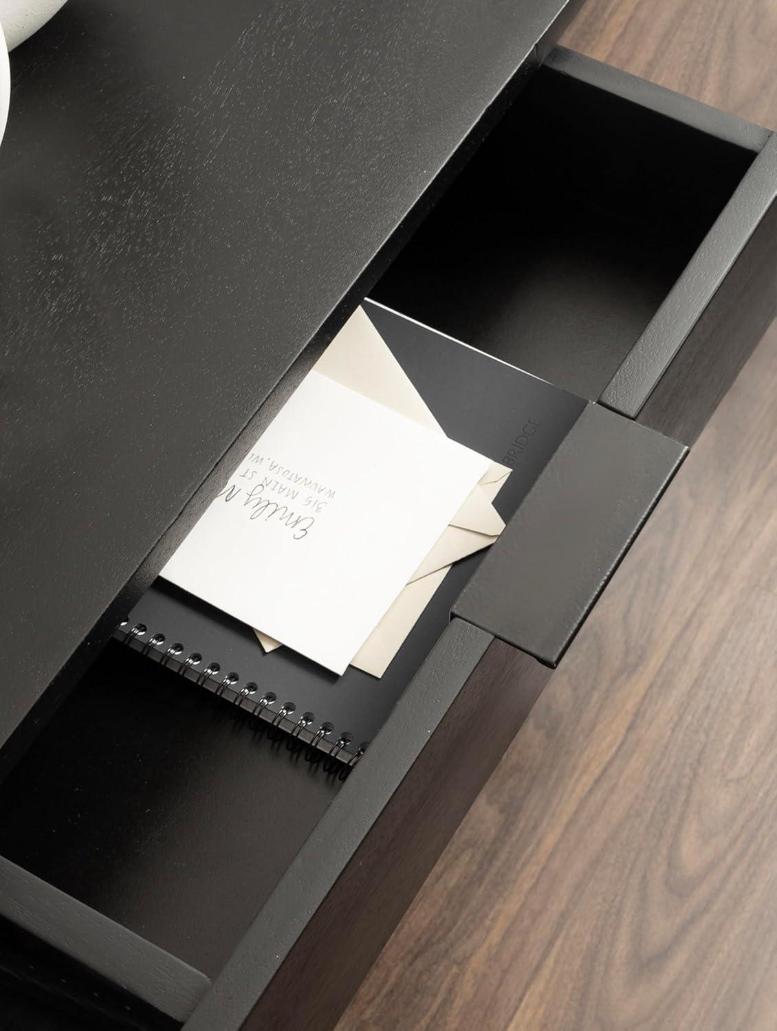 Kate and Laurel Malone Rectangle Wood Console Table, 36x13x31, Natural and Black