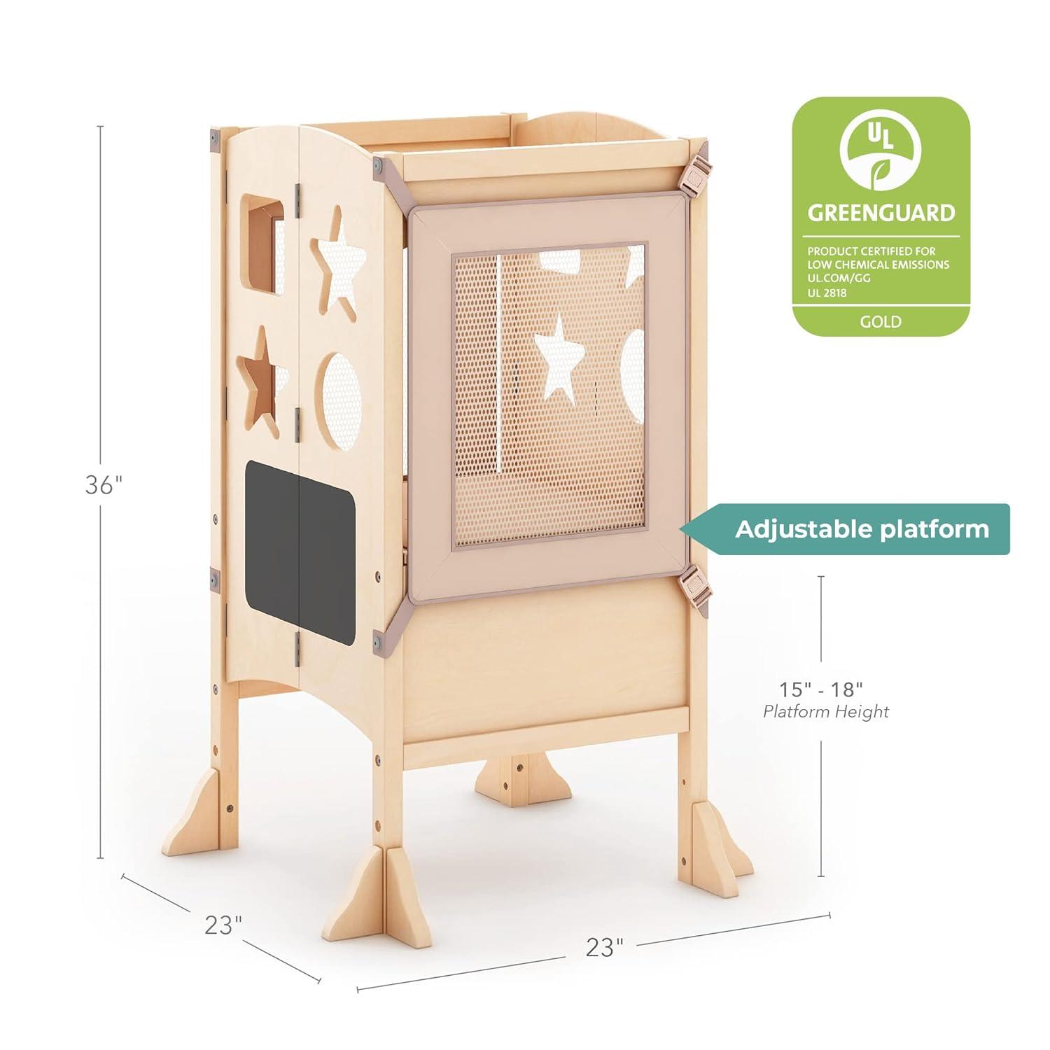 Guidecraft Classic Kitchen Helper Foldable Step Stool