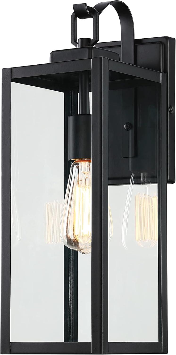 Large Size Outdoor Wall Lights, 18 Inch Oversized Matte Black Exterior Light Fixture With Clear Glass, Waterproof Front Porch Lighting, Modern Sconces Lantern For House, Garage, ETL Listed