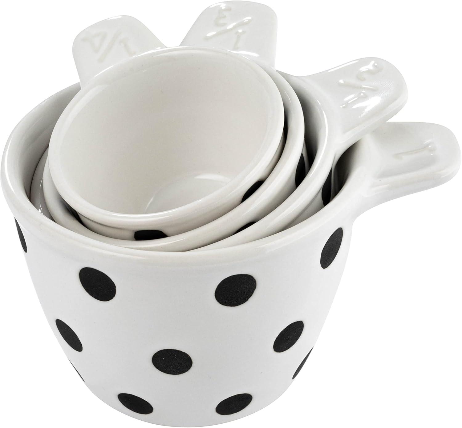 Creative Co-Op Creative Co-Op Melange 4 -Piece Ceramic Measuring Cup Set