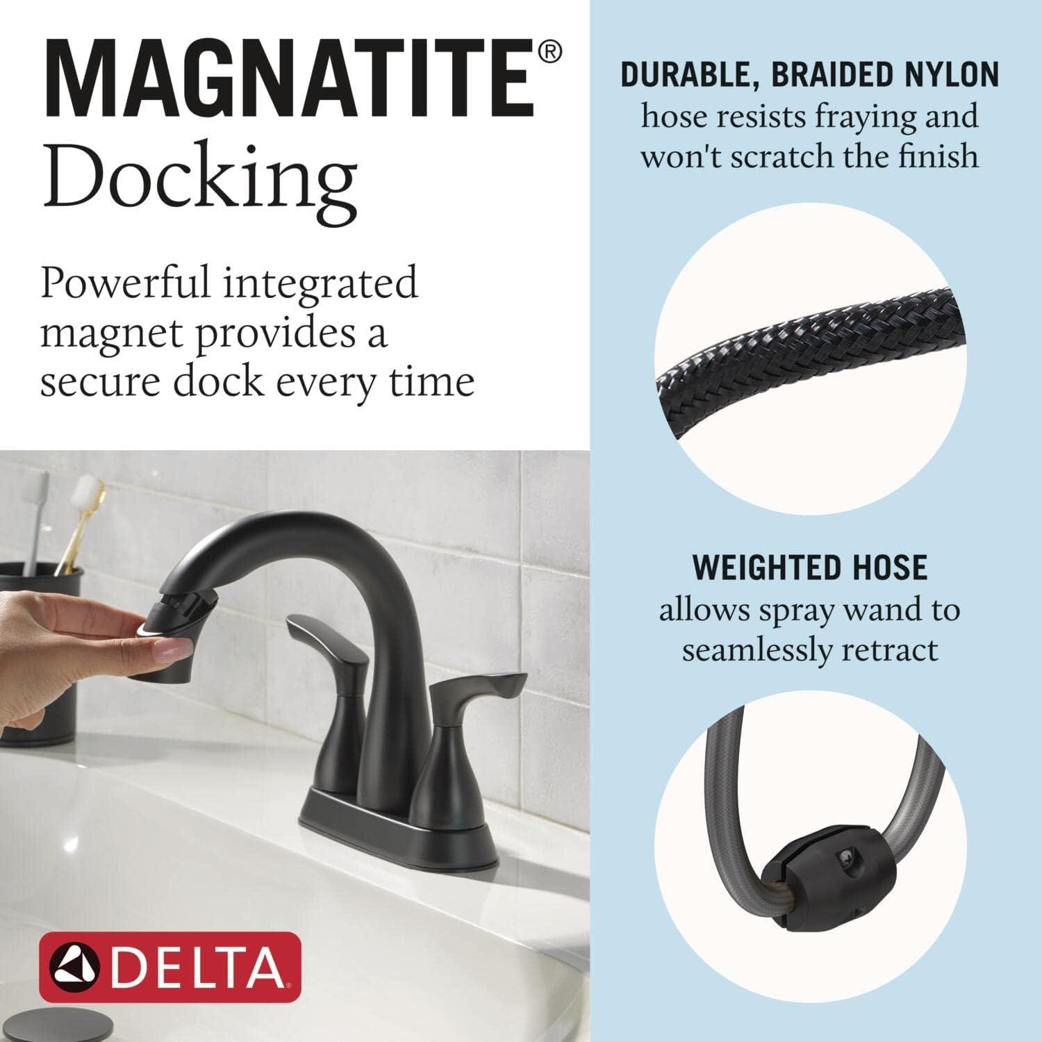 Matte Black Stainless Steel Double Handle Bathroom Faucet