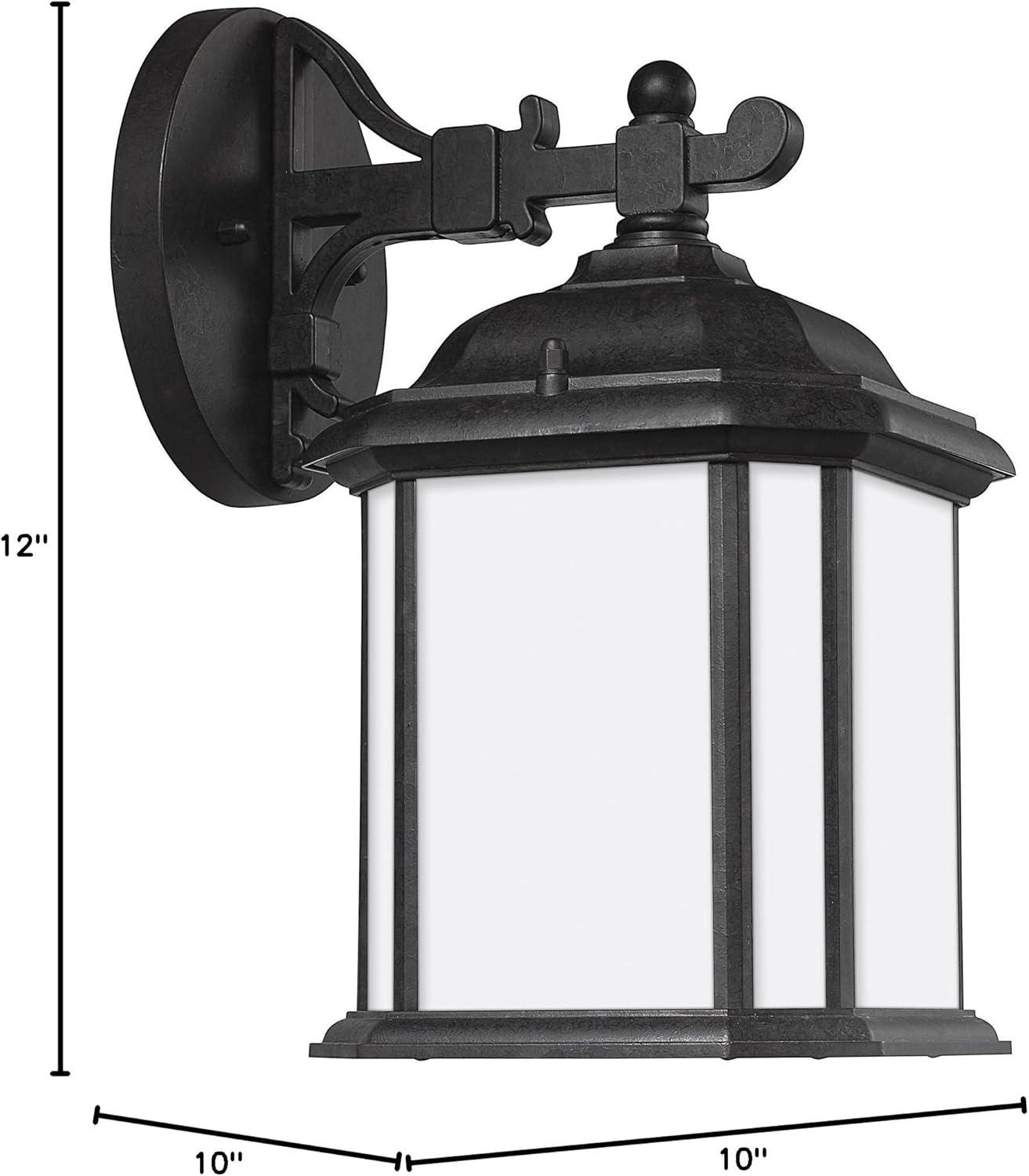 Oxford Bronze LED Outdoor Wall Lantern with Satin Etched Glass