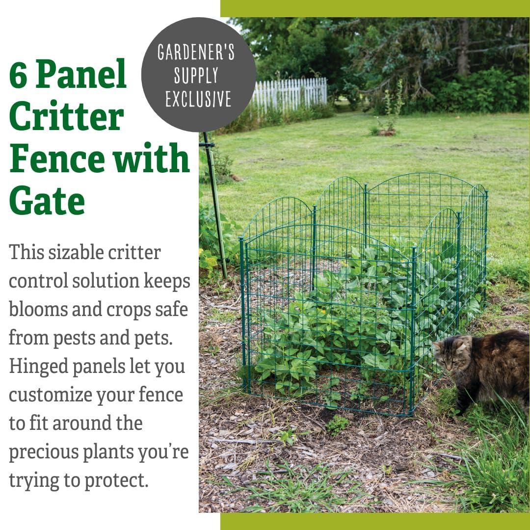 6-Panel Green Iron Garden Fence with Gate