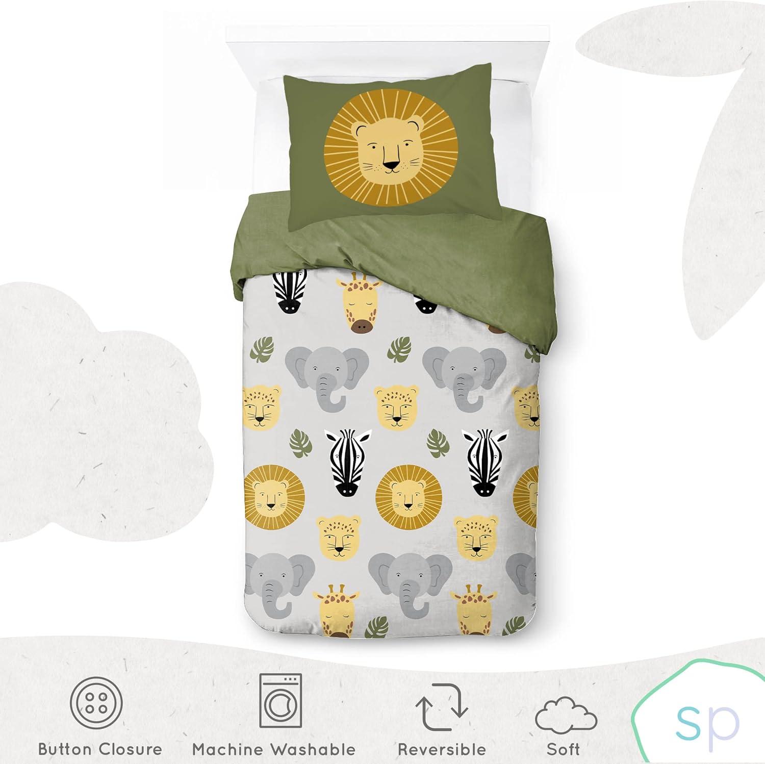 Saturday Park Safari Friends 100% Organic Cotton Duvet Cover & Sham Set