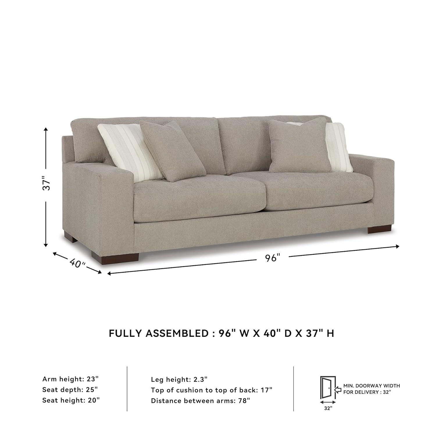 Maggie 96" Square Arm Sofa with Reversible Cushions