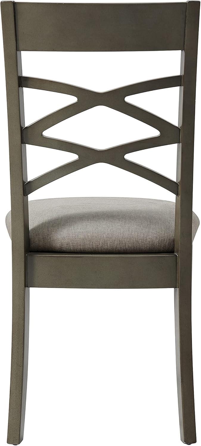 Leick Home Double Crossback Counter Stool in Black and Gray, Set of 2