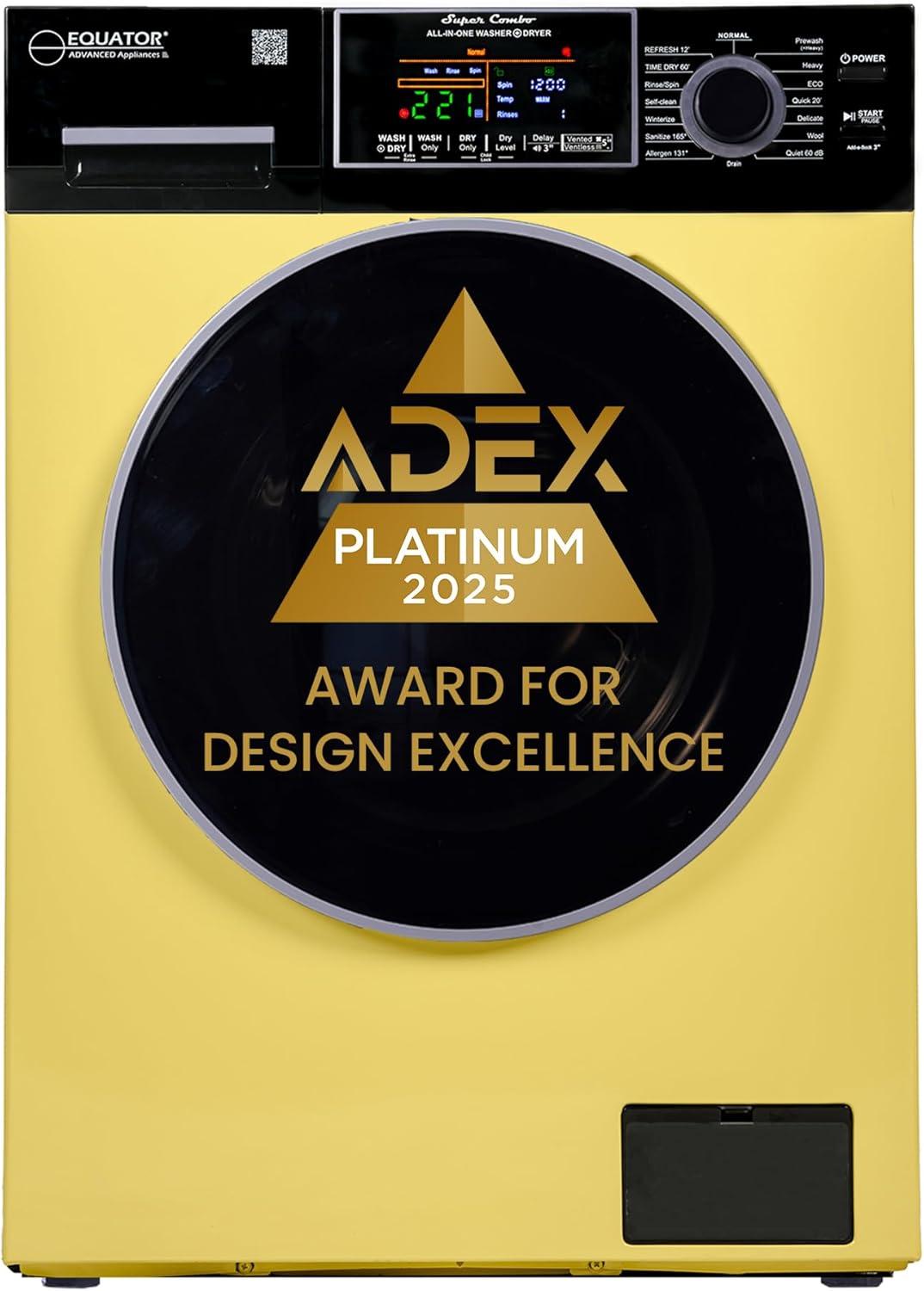 Equator Ver3 Combo Washer Vented/Ventless Dry-1400RPM Color Coded Display Y/B
