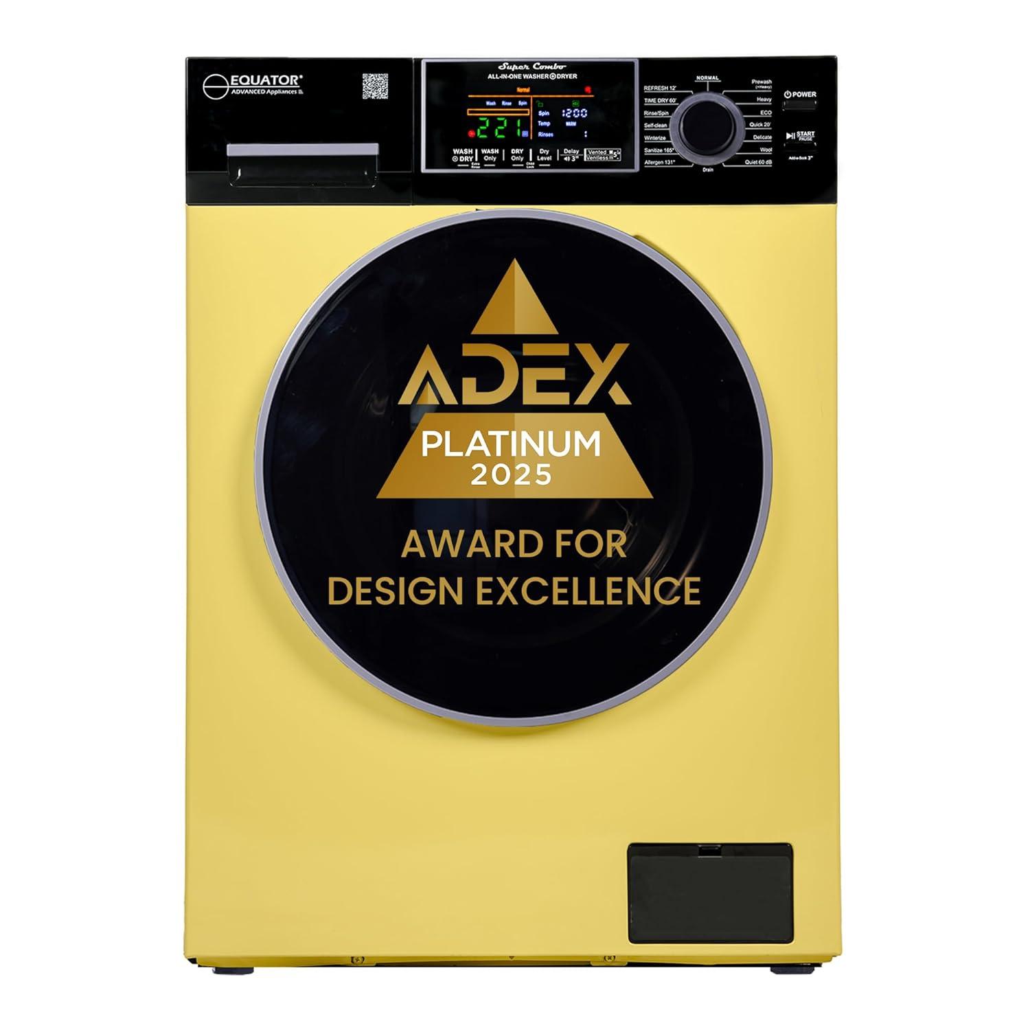 Equator Ver3 Combo Washer Vented/Ventless Dry-1400RPM Color Coded Display Y/B