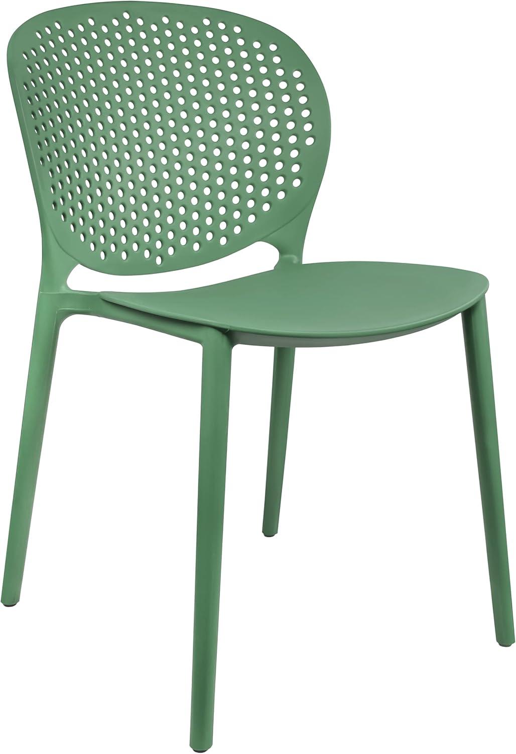 2xhome Set of 2 Modern Pool Patio Chairs, Contemporary Plastic Armless Dining Accent Side Chairs for Indoor or Outdoor Use, Teal