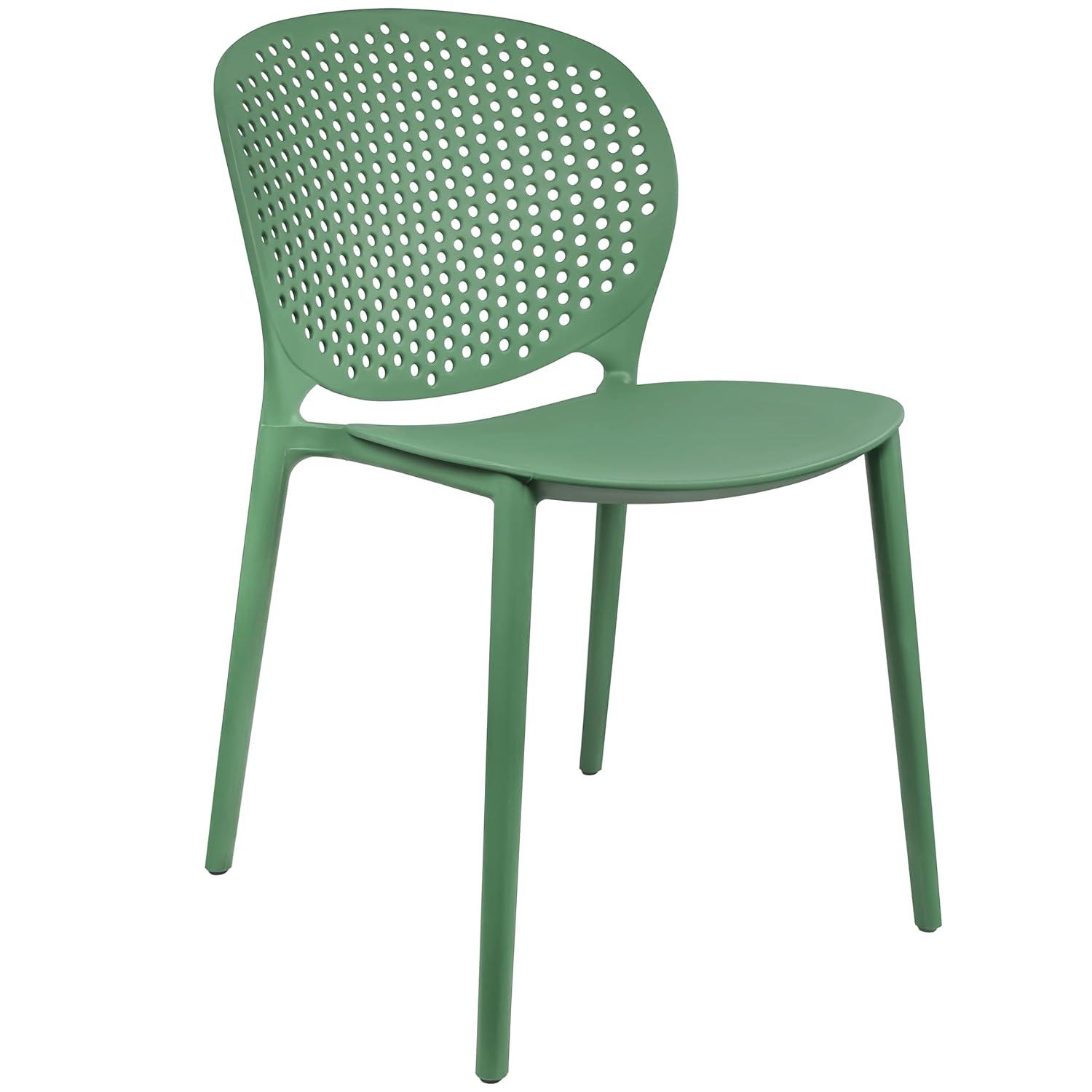 2xhome Set of 2 Modern Pool Patio Chairs, Contemporary Plastic Armless Dining Accent Side Chairs for Indoor or Outdoor Use, Teal