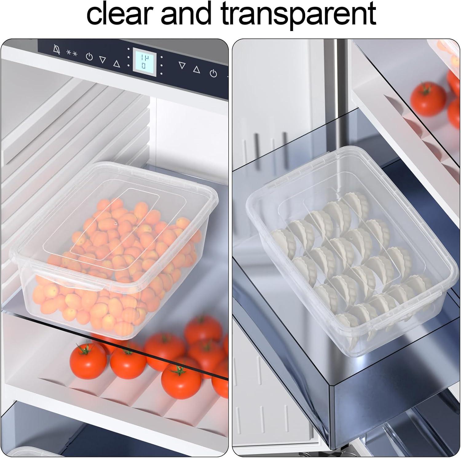 4-Pack 14 L Clear Dough Proofing Box, Food Pizza Storage Container