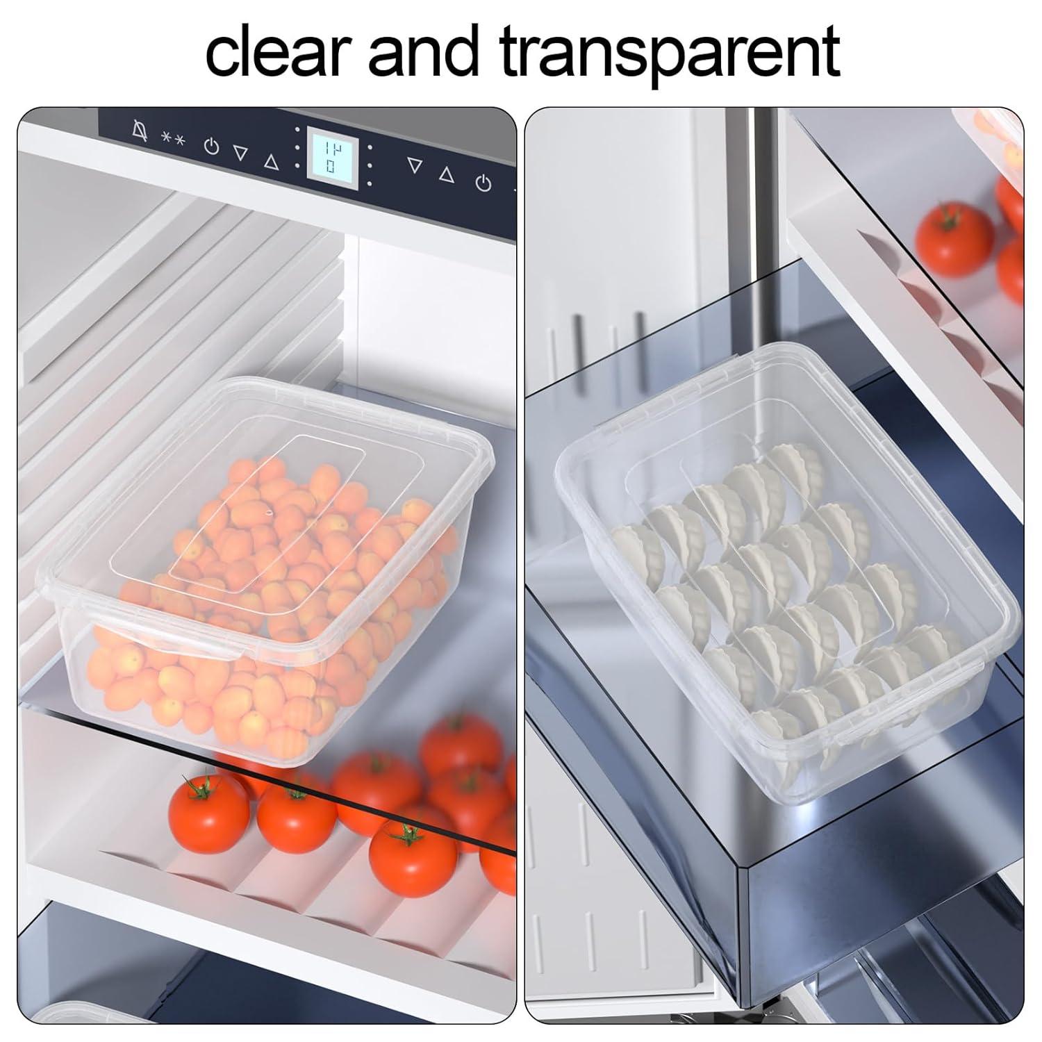 4-Pack 14 L Clear Dough Proofing Box, Food Pizza Storage Container