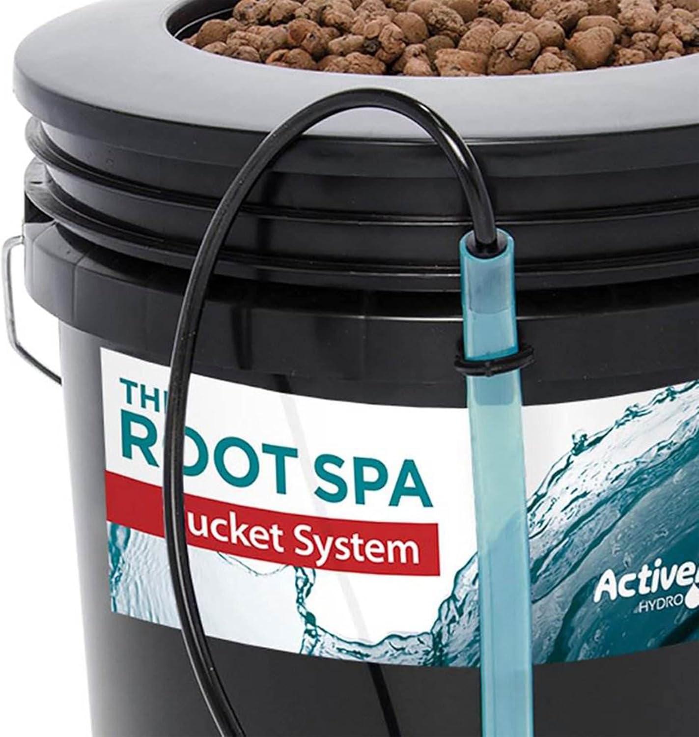 Active Aqua RS5GAL4SYS Root Spa 5 Gallon Hydroponic 4 Bucket Deep Water Culture Grow Kit System with Multi-Purpose Air Hose and Air Pump, Black