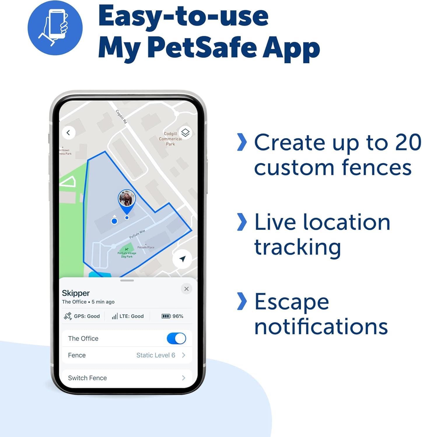 PetSafe Guardian GPS + Tracking Dog Wireless Fence Collar, Over 3/4 Acres, Subscription Required