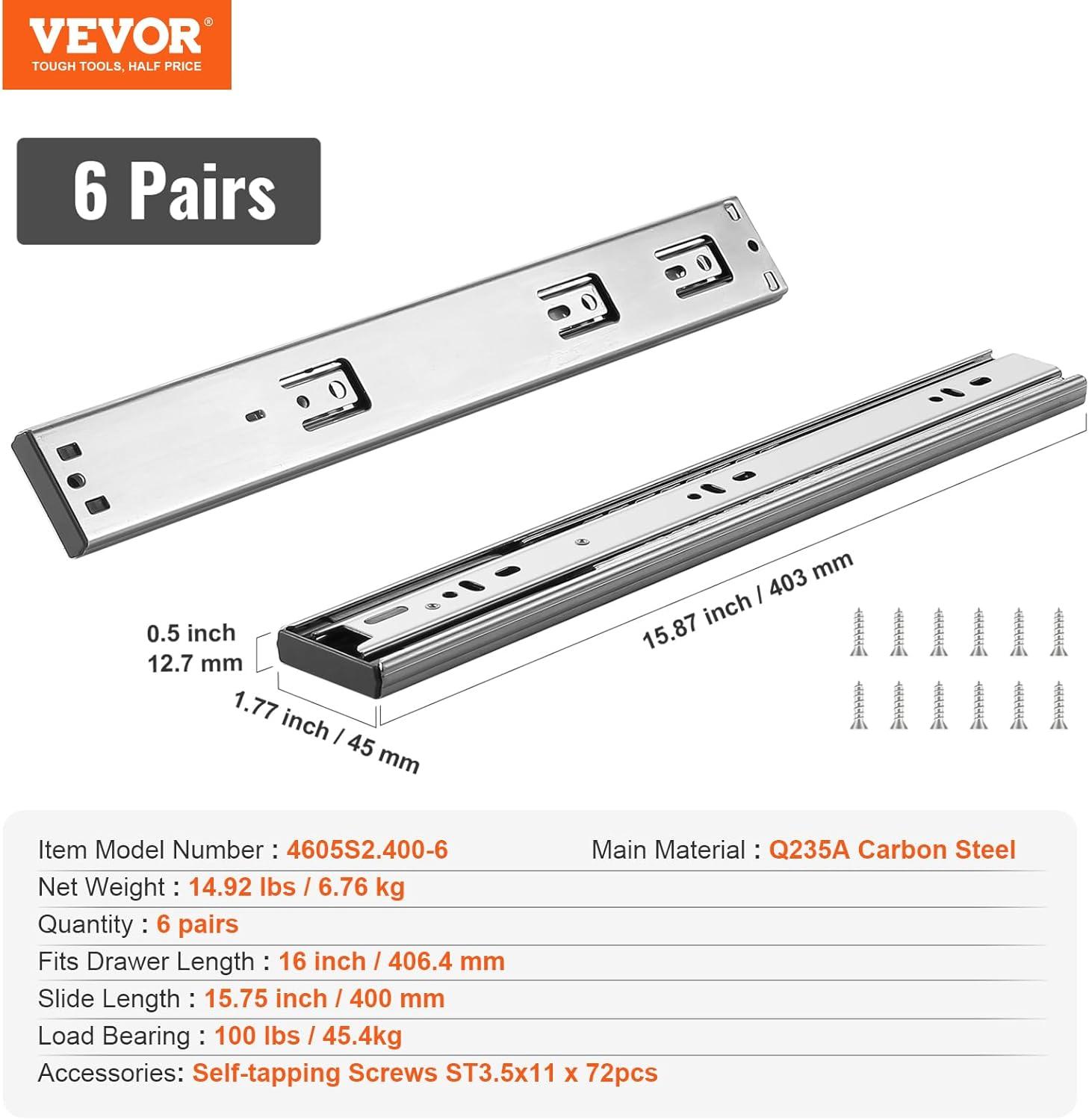 Full Extension 1.77'' Soft Close Side Mount Metal Drawer Slide