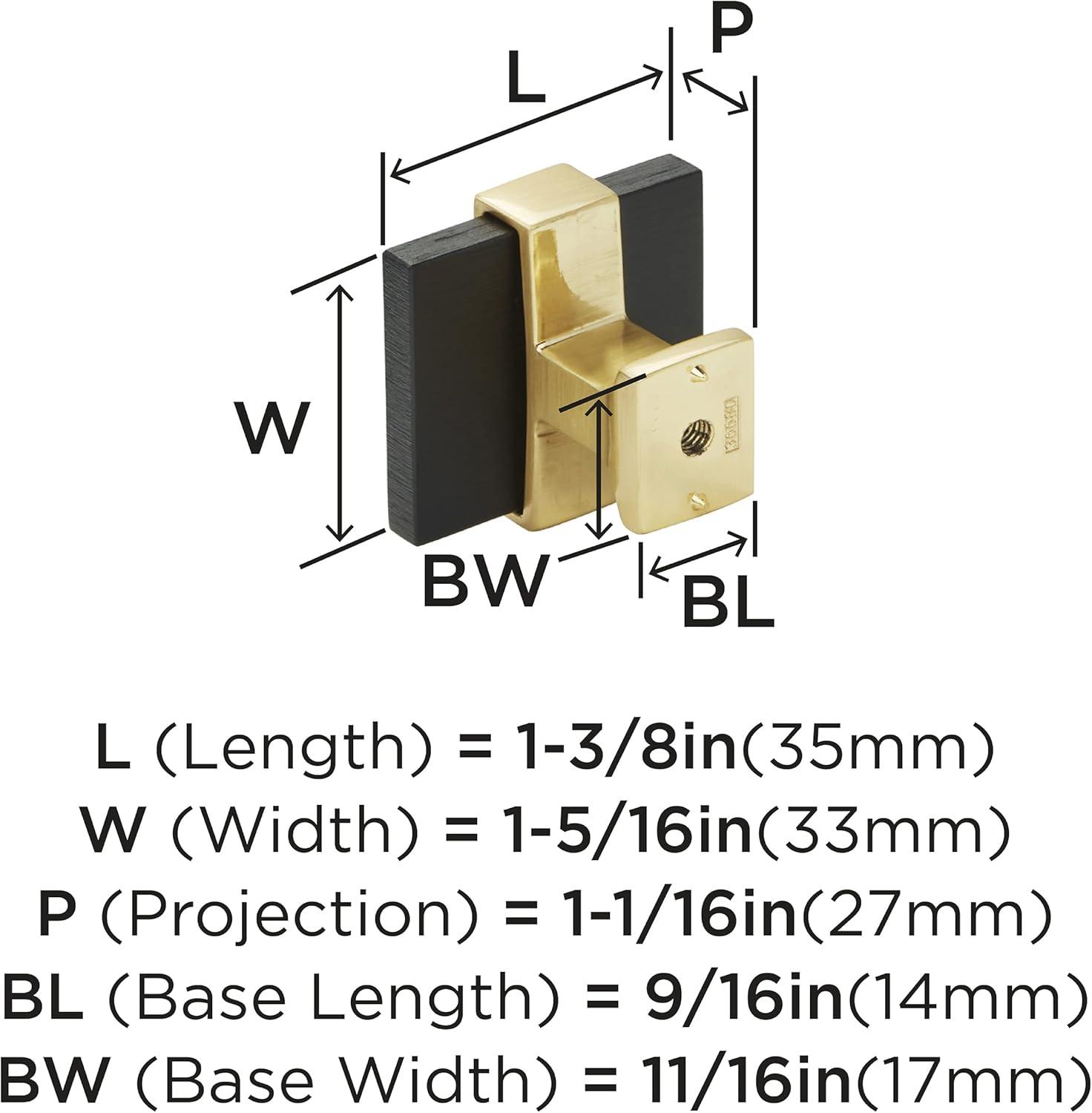 1-3/8" Length Square Knob