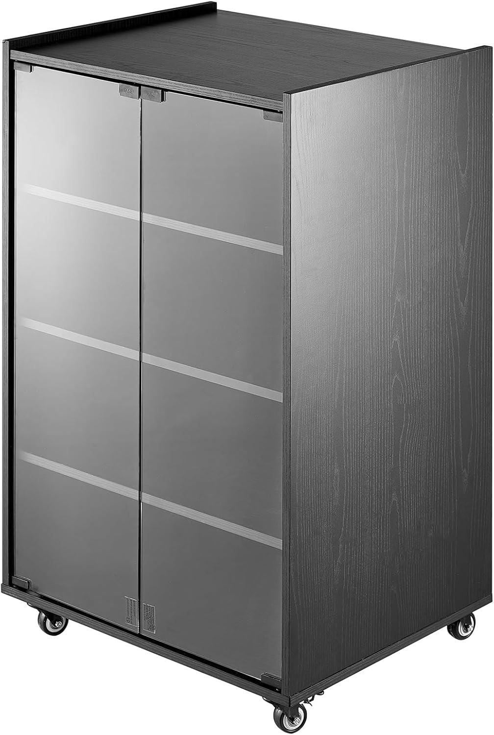 VEVOR 5-Tier AV Media Stand with Wheels, Wooden Audio-Video Media Stand for DVD Players/Cable Boxes/Games Consoles