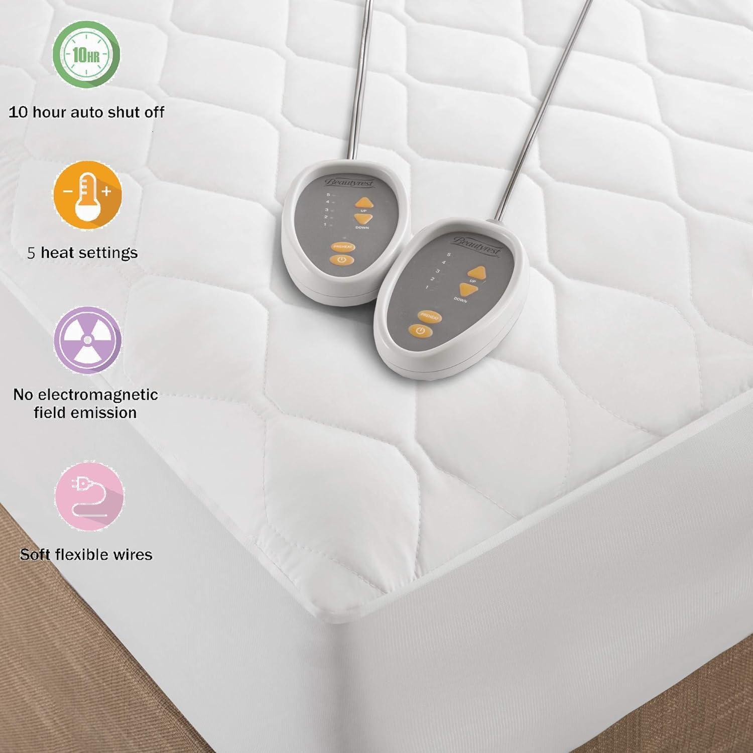 Beautyrest Beautyrest Heated Microfiber Mattress Pad with 3M Scotchgard