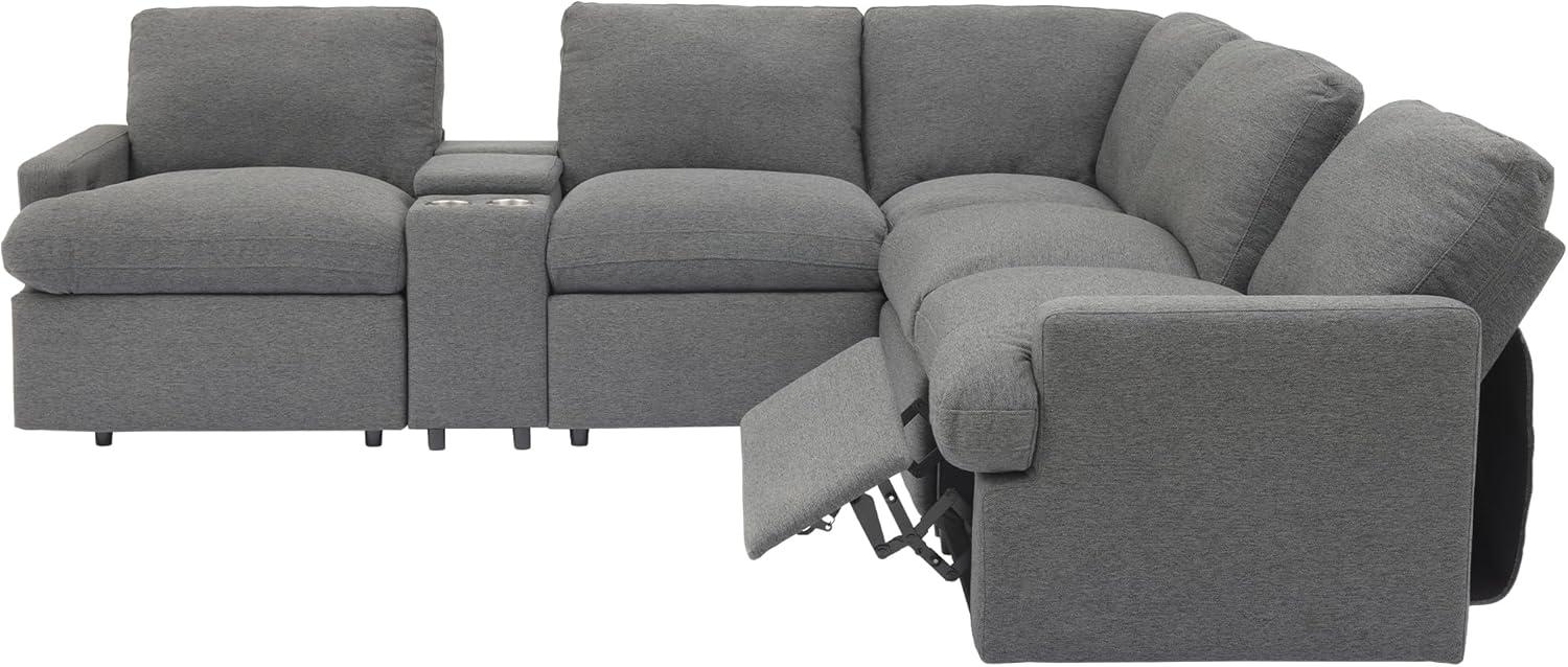 LUMISOL Large Corduroy Fabric Sofa Couch with Ottoman for Living Room, L Shaped Sectional Sofa Couch, 98" L Modular Corner Sectional Sofa for Spacious Space Office, Beige