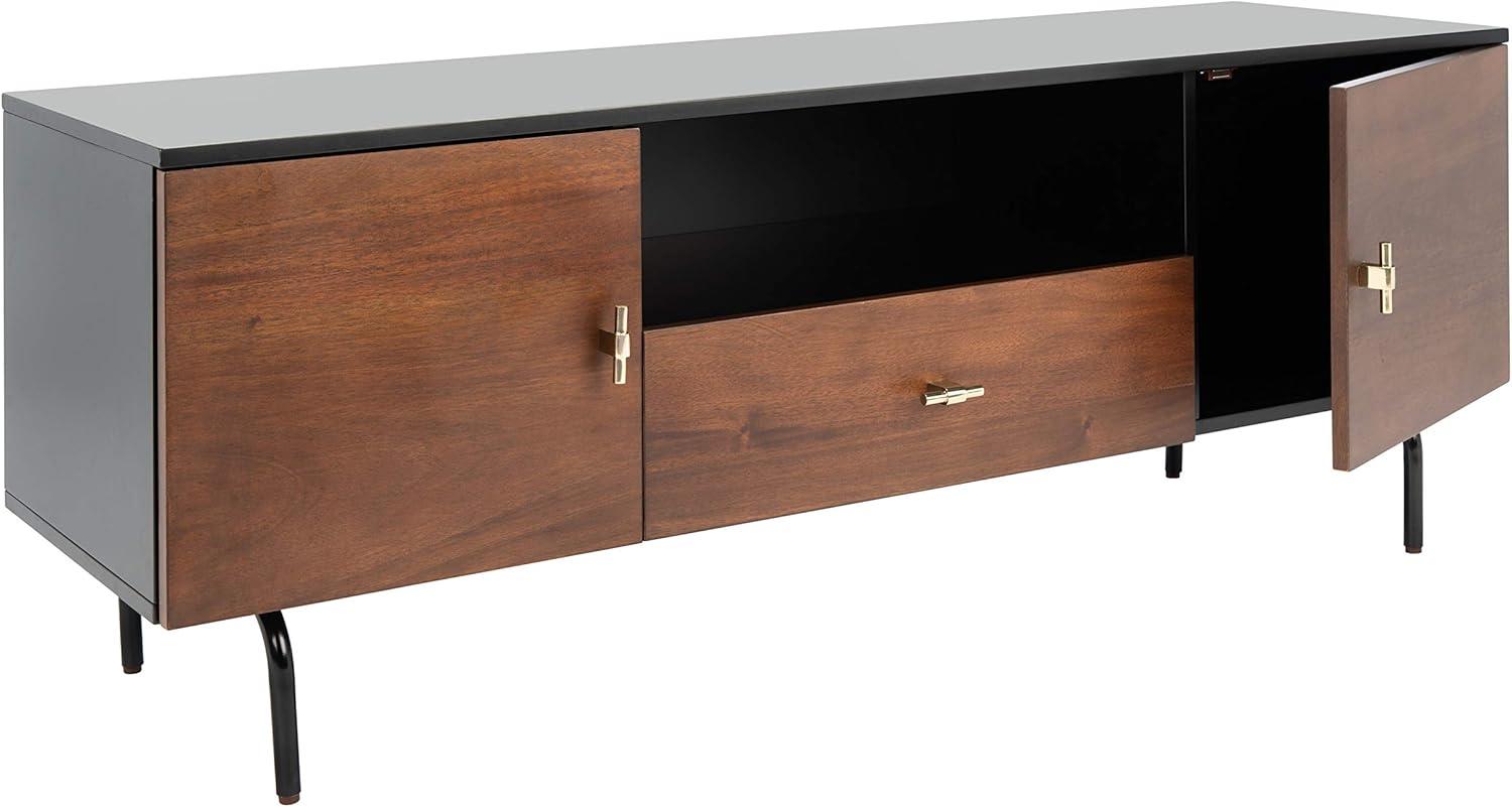 Luxurious Mahogany and Black Walnut 58" TV Stand with Cabinet