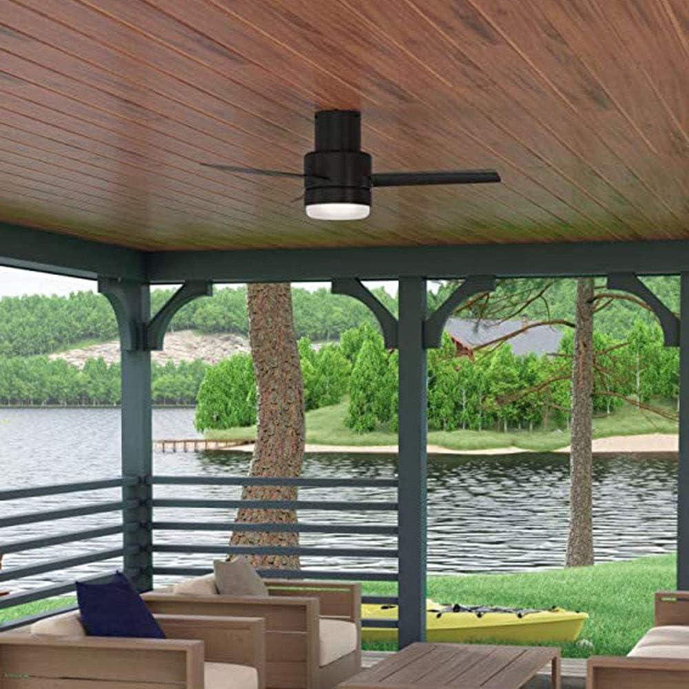 44" Gilmour 3 - Blade Outdoor Flush Mount Ceiling Fan with Remote Control and Light Kit Included