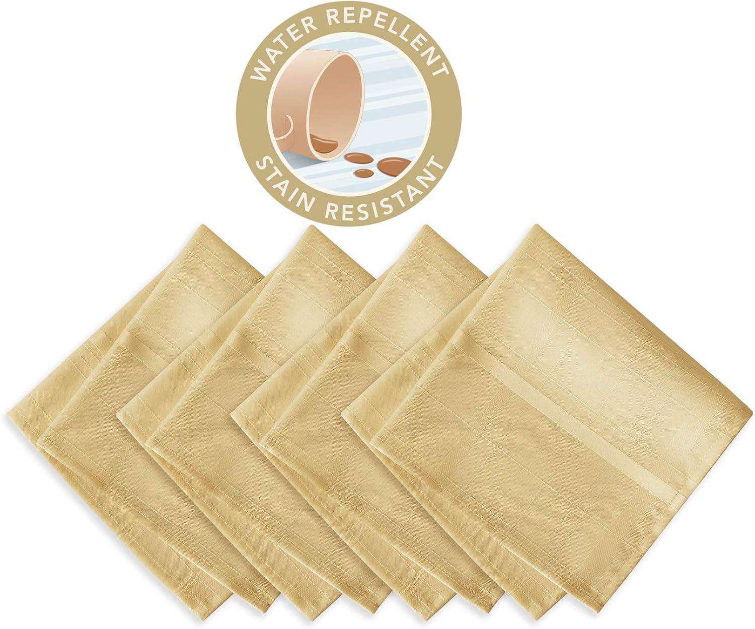 Elegance Plaid Stain & Water Resistant Tablecloth - 60" x 144" Rectangle - Ribbon Gold - Elrene Home Fashions