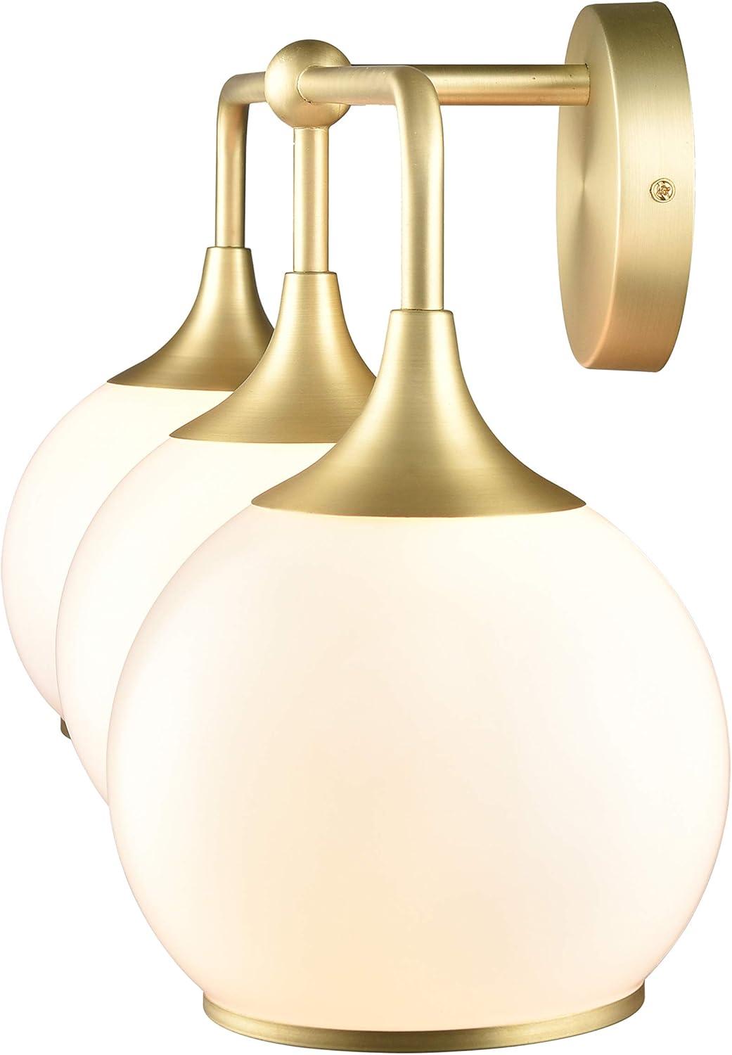 Light Society Lia 3-Light Vanity Light, Brushed Brass/Opal