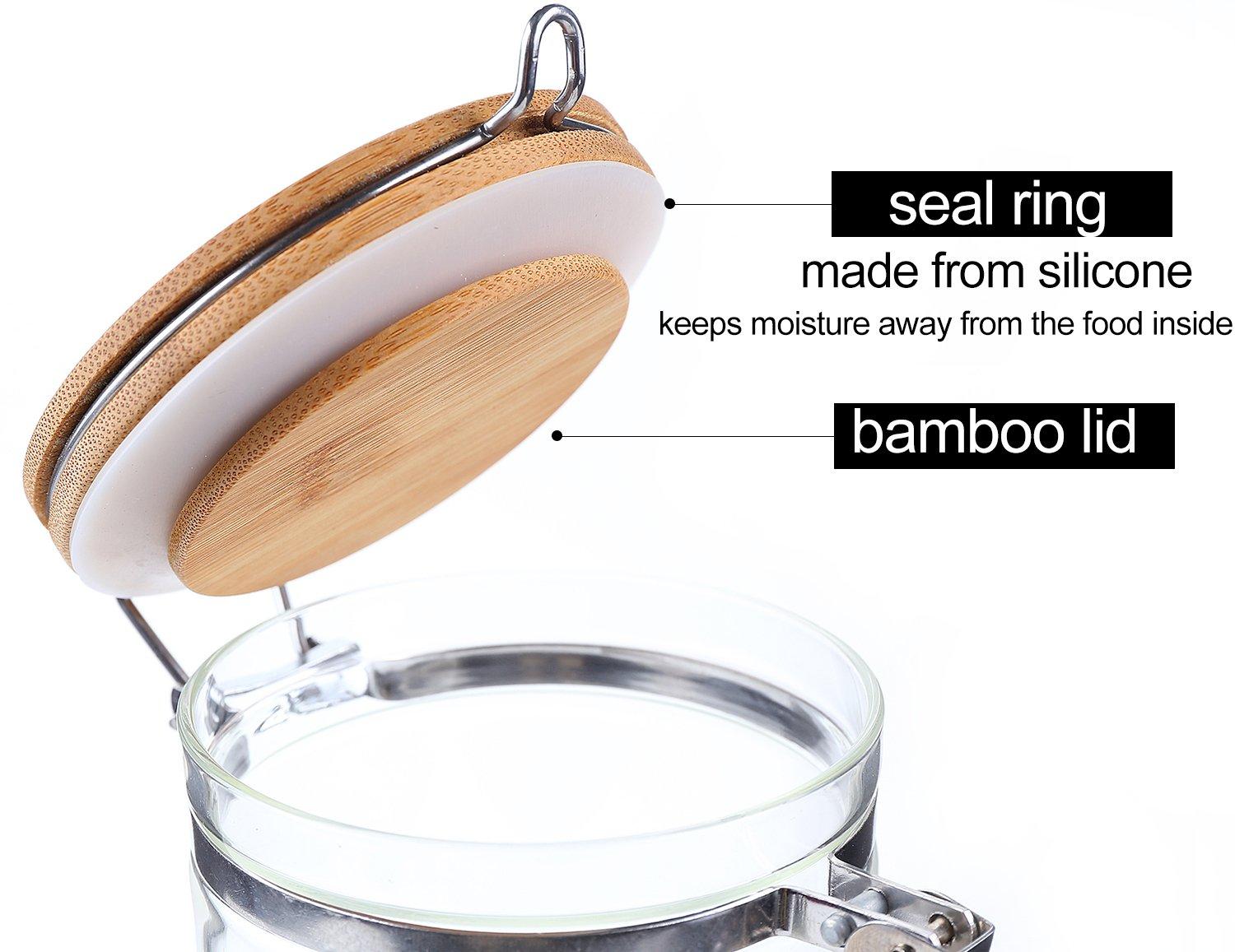 KKC Glass Food Storage Jar Canister, Coffee Bean Container With Airtight Lid,Coffee Bean Container,Sealed Jar, 40 Fluid-oz