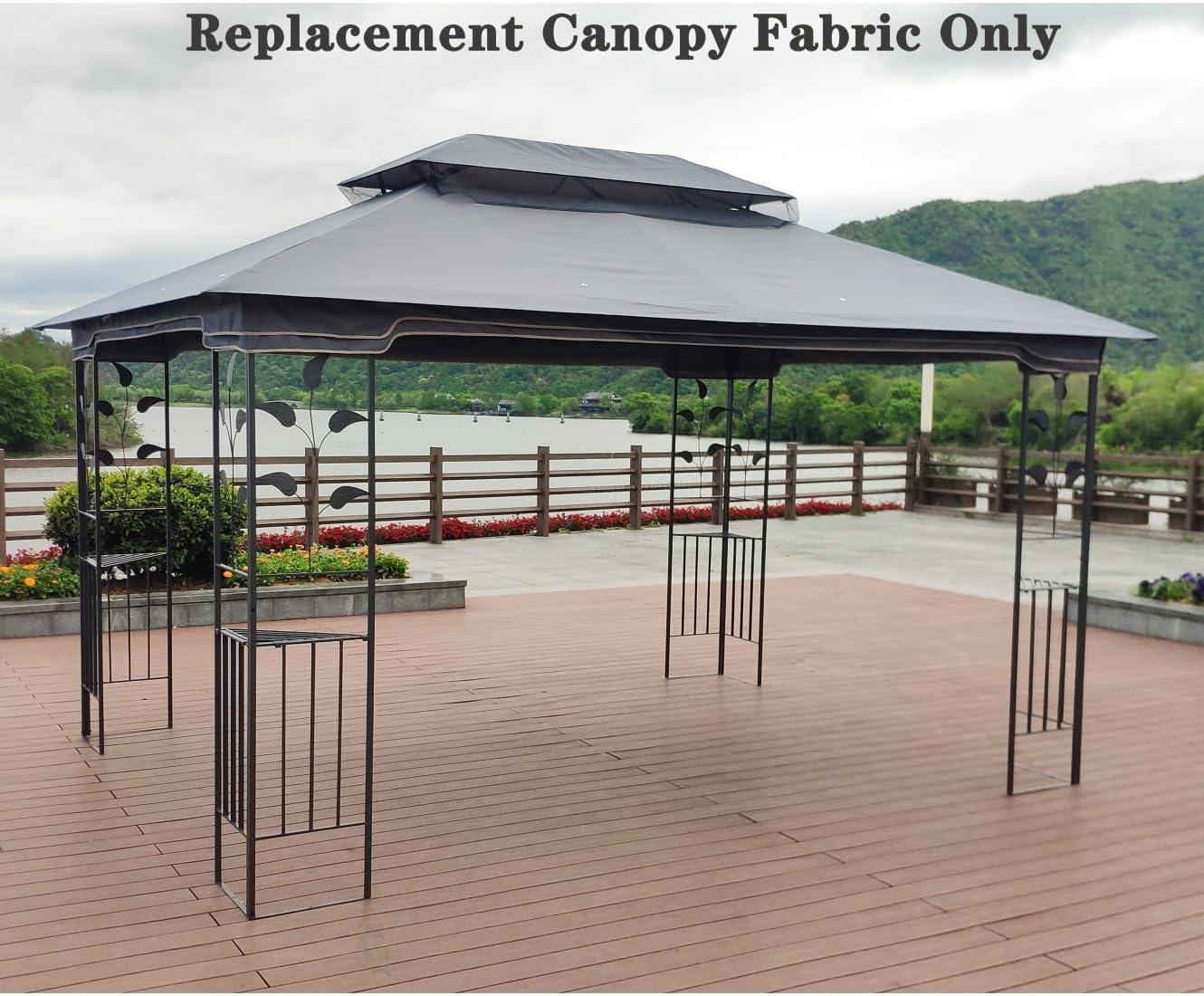 SHANRUGUOJI 13X10 Ft Patio Double Roof Gazebo Replacement Canopy Top Fabric