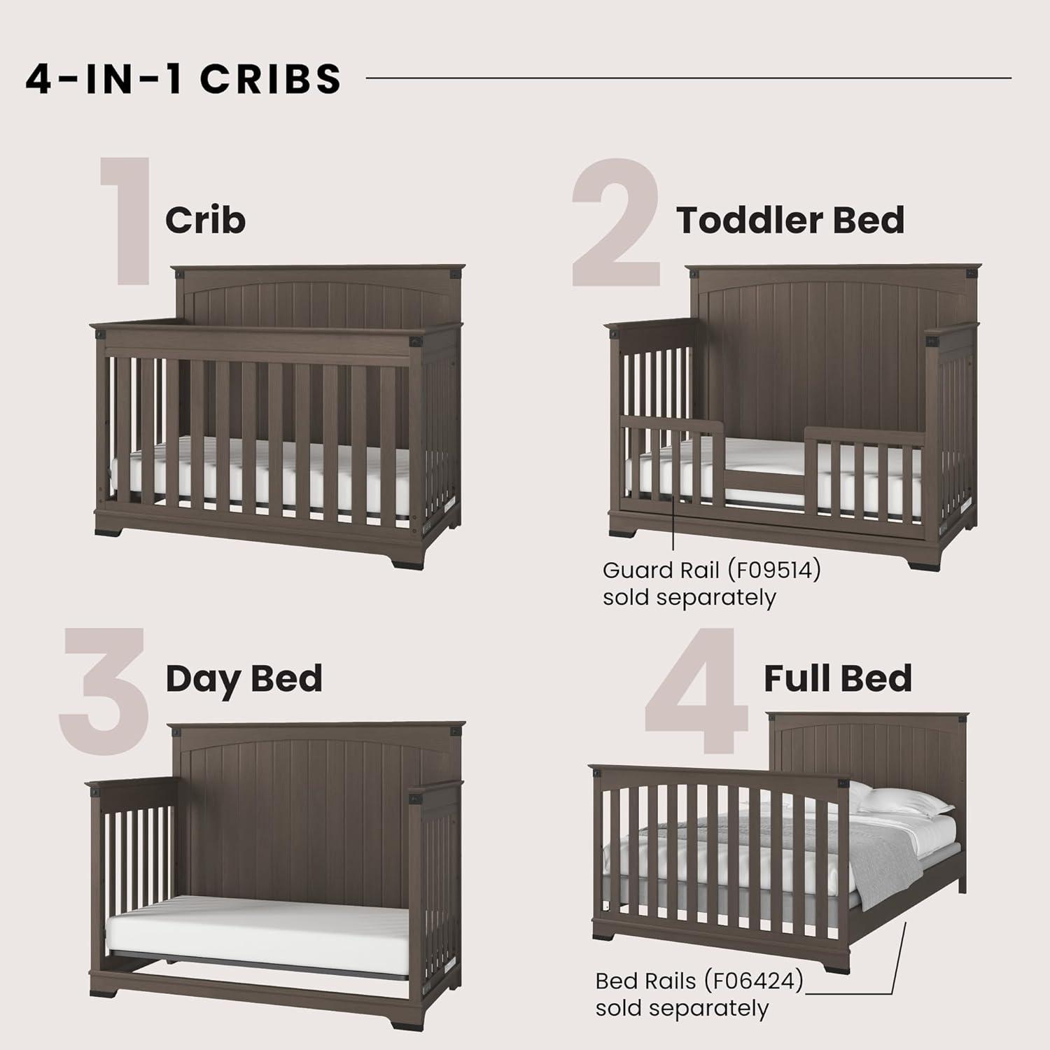 Child Craft Redmond Convertible Crib, Dresser and Dressing Kit 3-Piece Nursery Set