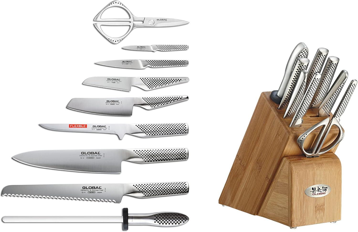 Global Knives Classic Takashi 10-Piece Knife Block Set