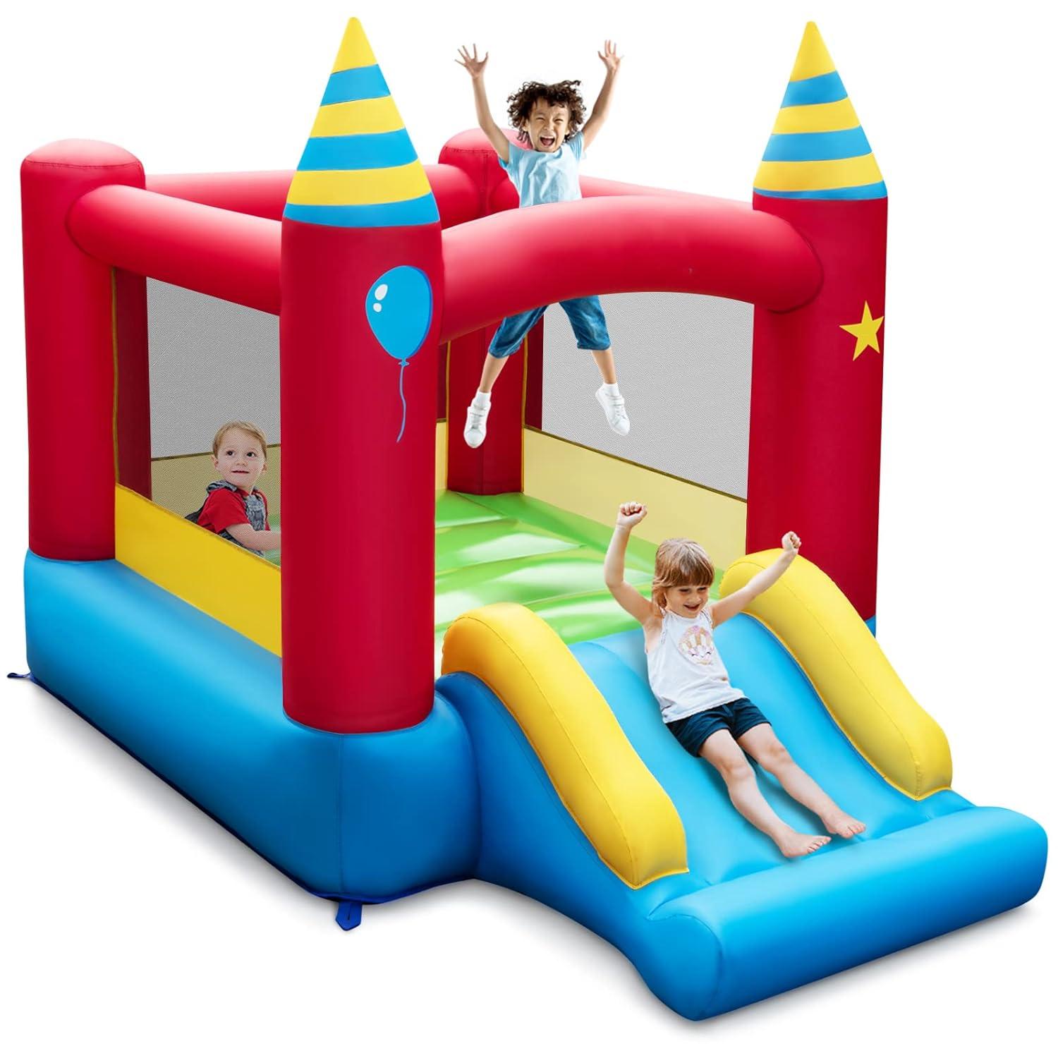 Costway Inflatable Bounce Castle Kids Jumping Bouncer Indoor Outdoor Blower Excluded