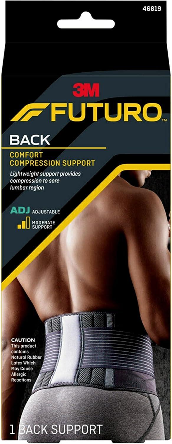 FUTURO Comfort Compression Back Support, Adjustable Deluxe Back Brace - 1pk