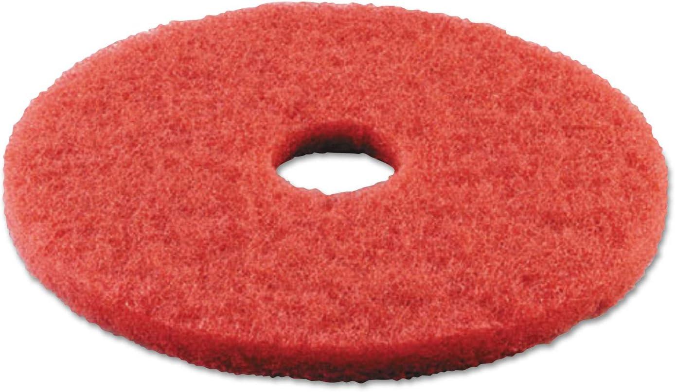 Red 13-Inch Polyester Buffing Floor Pads (5-Pack)