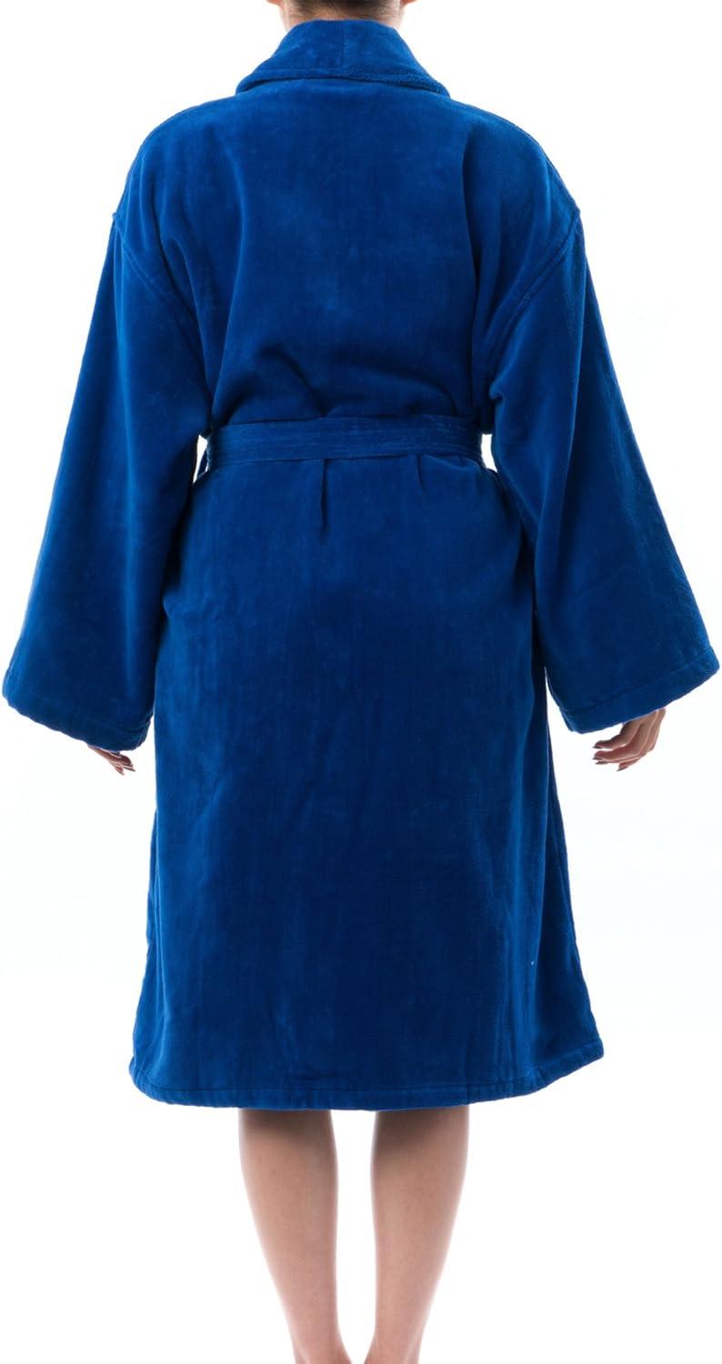 Alpine Swiss Blair Womens Cotton Terry Cloth Bathrobe Shawl Collar Velour Spa Robe BLU SM
