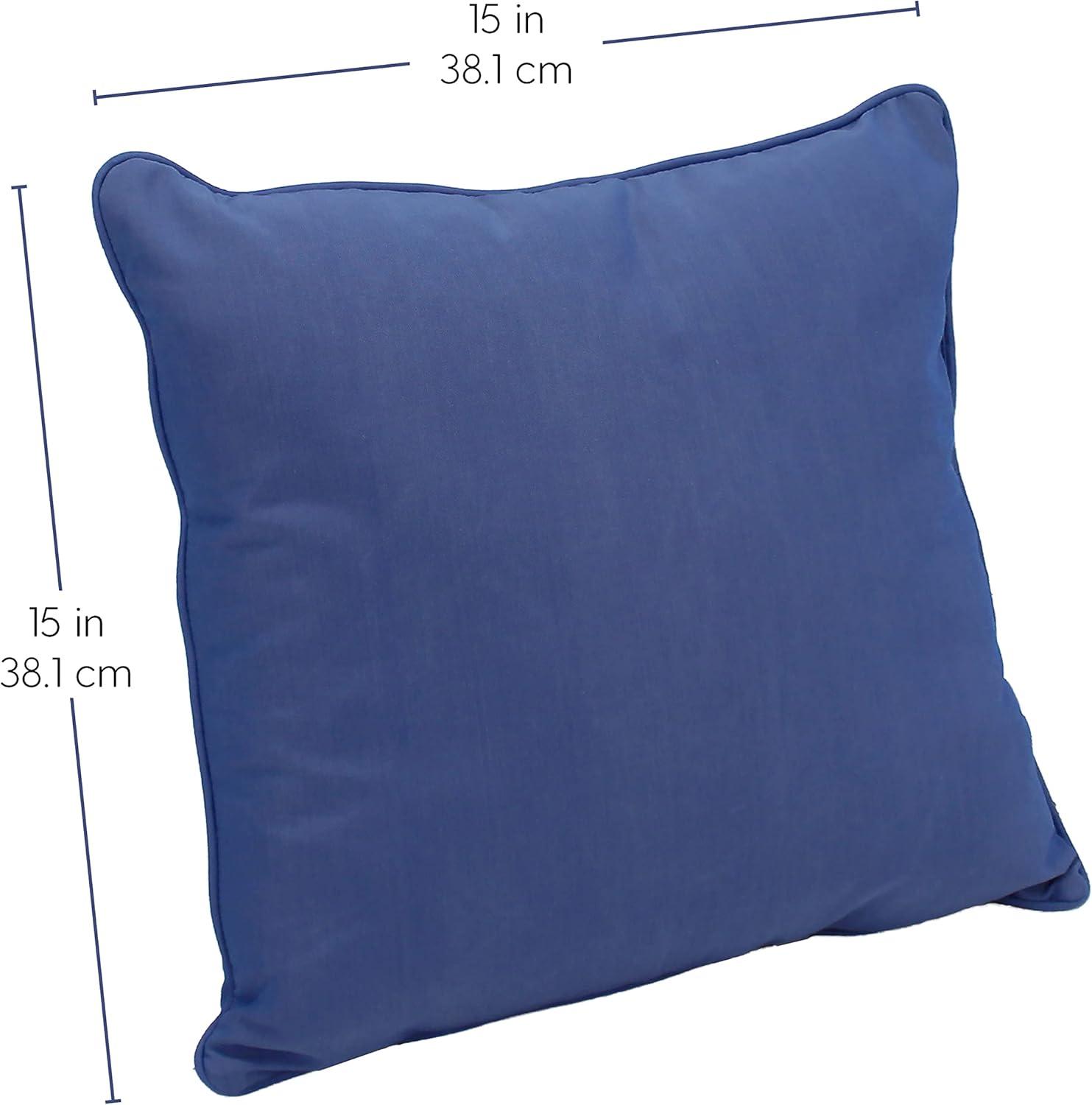 Denim Blue 15" Square Synthetic Indoor/Outdoor Pillow Set