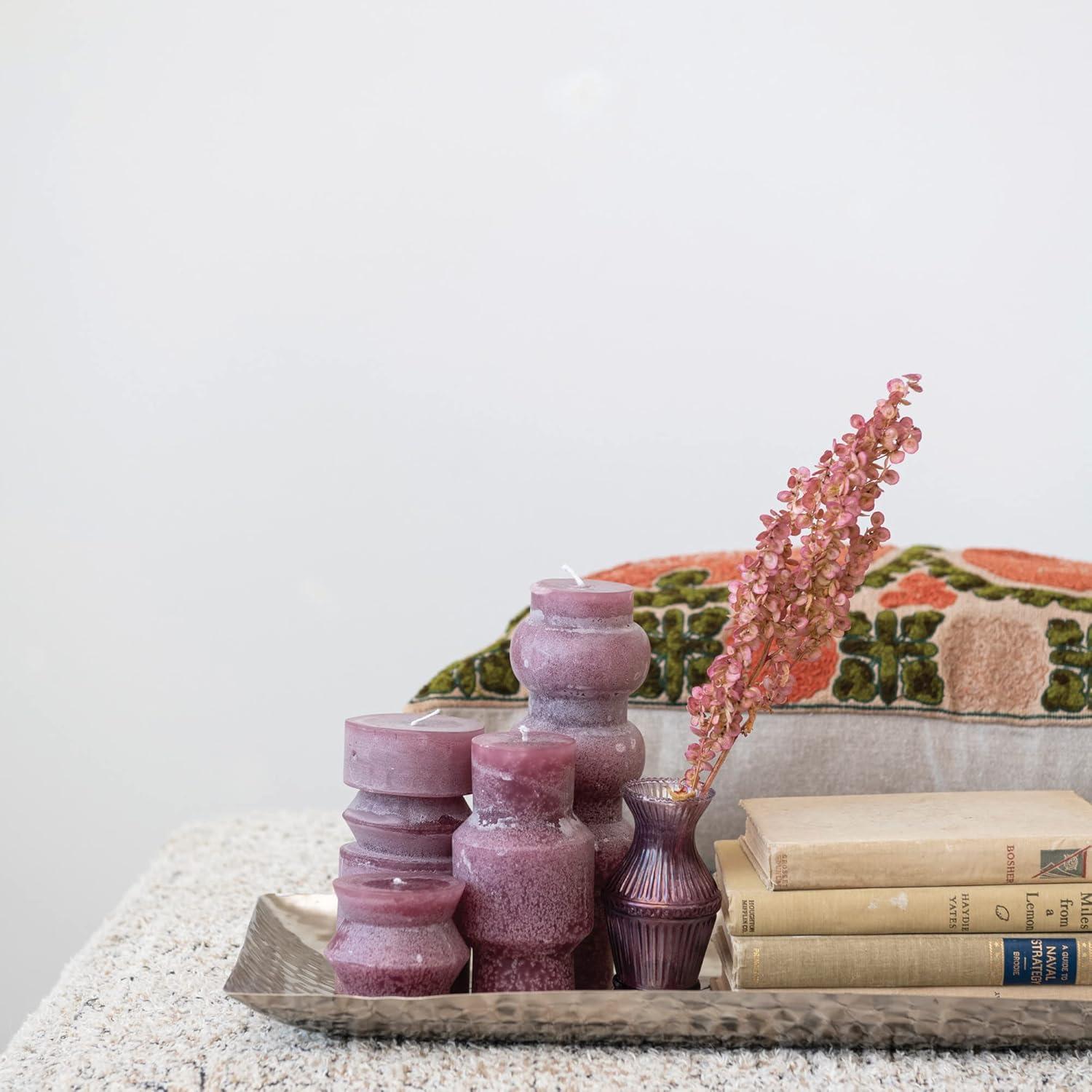 Creative Co-Op Decorative Aluminum Tray with Geometric Design, Antique Silver Finish