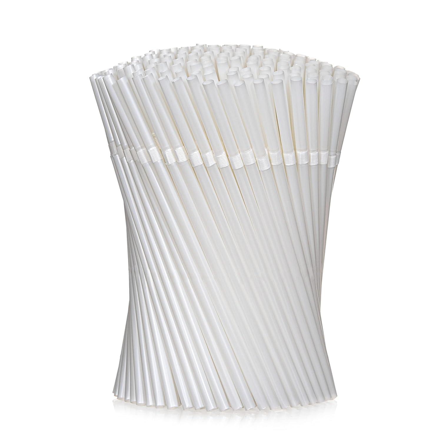 CrystalWare 7.75” Flexible Wrapped Straws 400 Per Pack - White