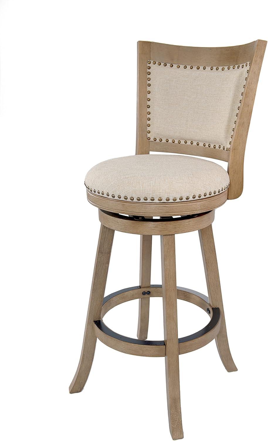 Dovecove Falken Swivel Upholstered Counter Stool with Solid Wood Frame