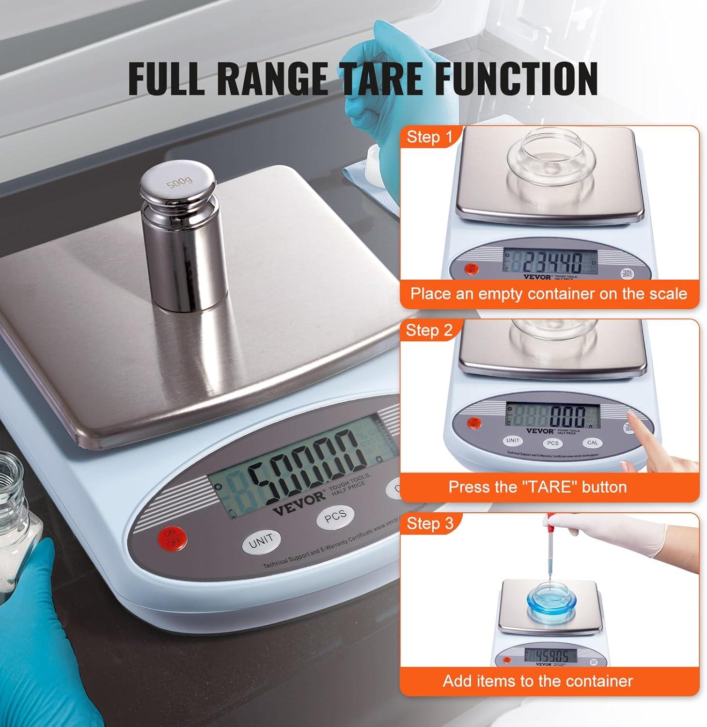 VEVOR Analytical Balance Lab Scale 2000g x 0.01g 13 Units Conversion Electronic