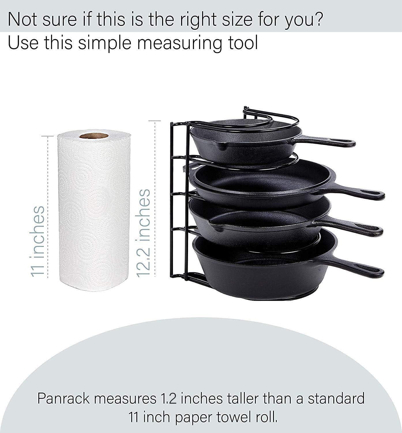 Cuisinel Heavy Duty Pan Organizer, 5 Tier Rack - Holds up to 50 LB - Holds Cast Iron Skillets, Griddles and Shallow Pots