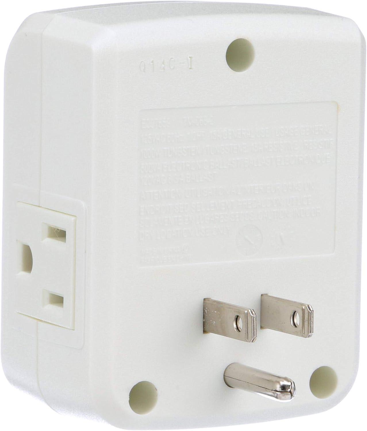 Woods 50029WD White Indoor Plug-In Astronomical Timer with 2 Grounded Outlets