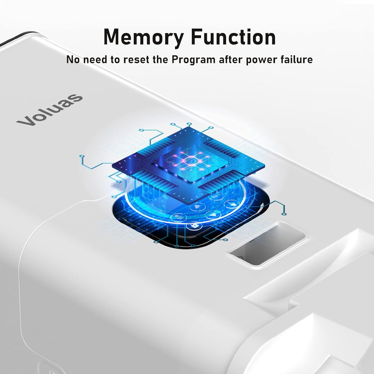 Voluas Automatic Cat Feeders for Two Cats, Double Pet Feeder with 2 Stainless Steel Bowls,6L Timed Cat Feeder with Memory Function, Pet Food Dish