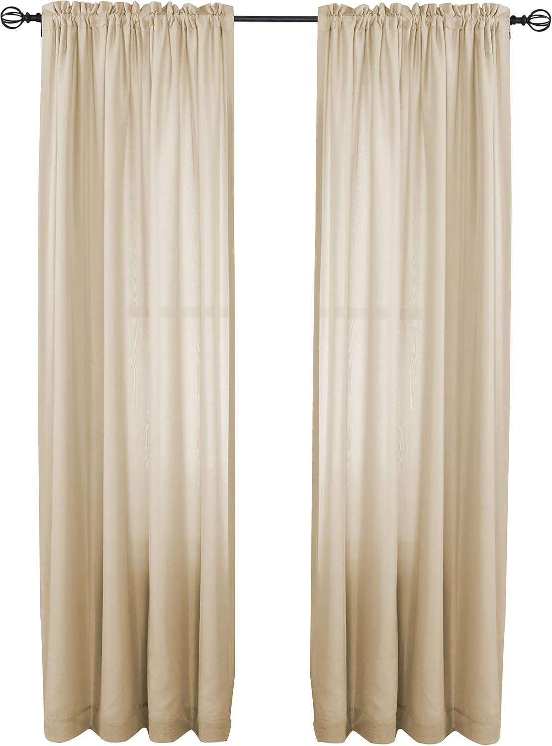 Rhythm Lined Rod Pocket Curtain Panel 54" x 84" in Ivory