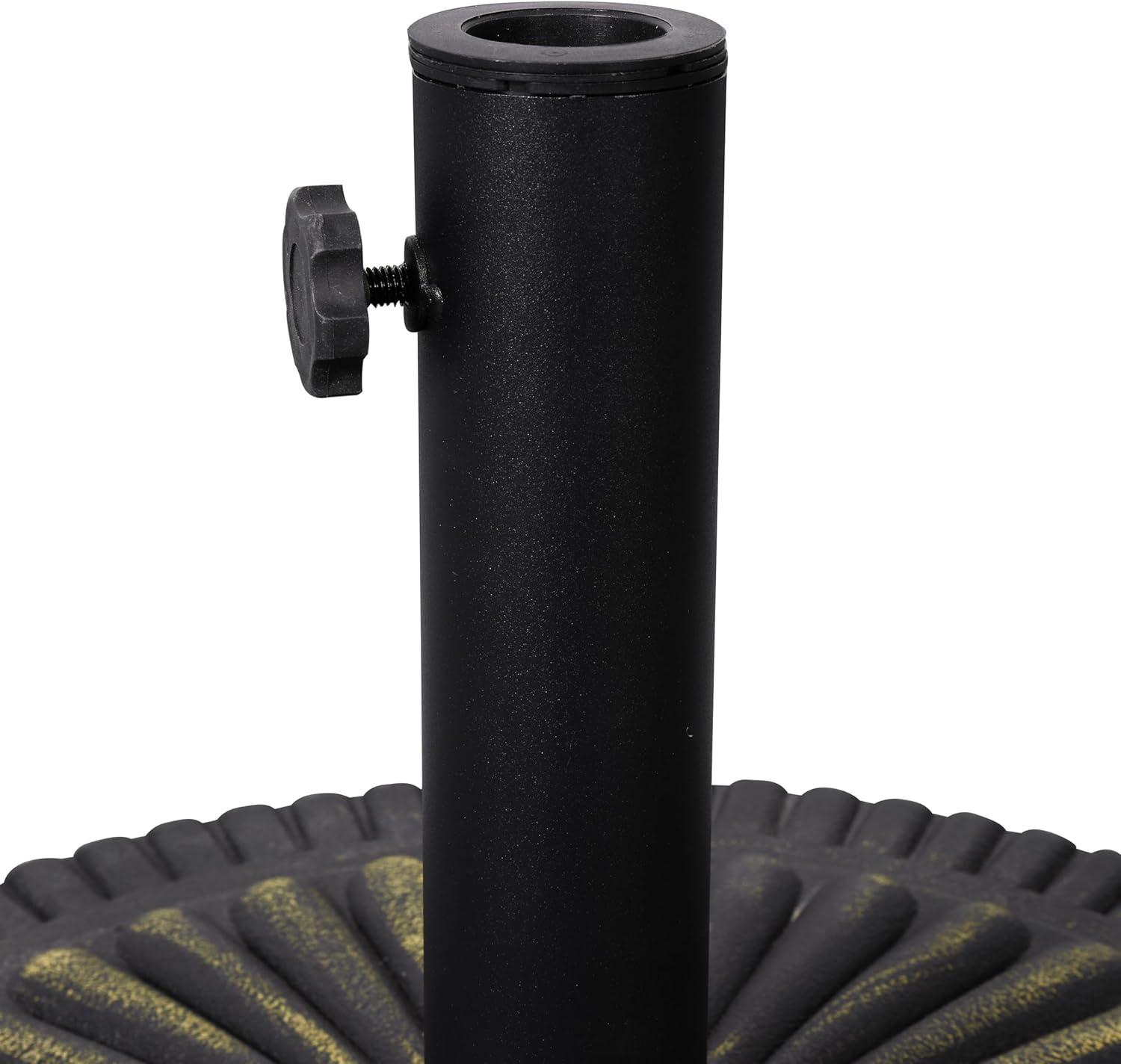 Flash Furniture Kona Universal Bronze Cement Patio Umbrella Base with Sunburst Patterned Weatherproof Plastic Polymer Coating - 19.25" Diameter