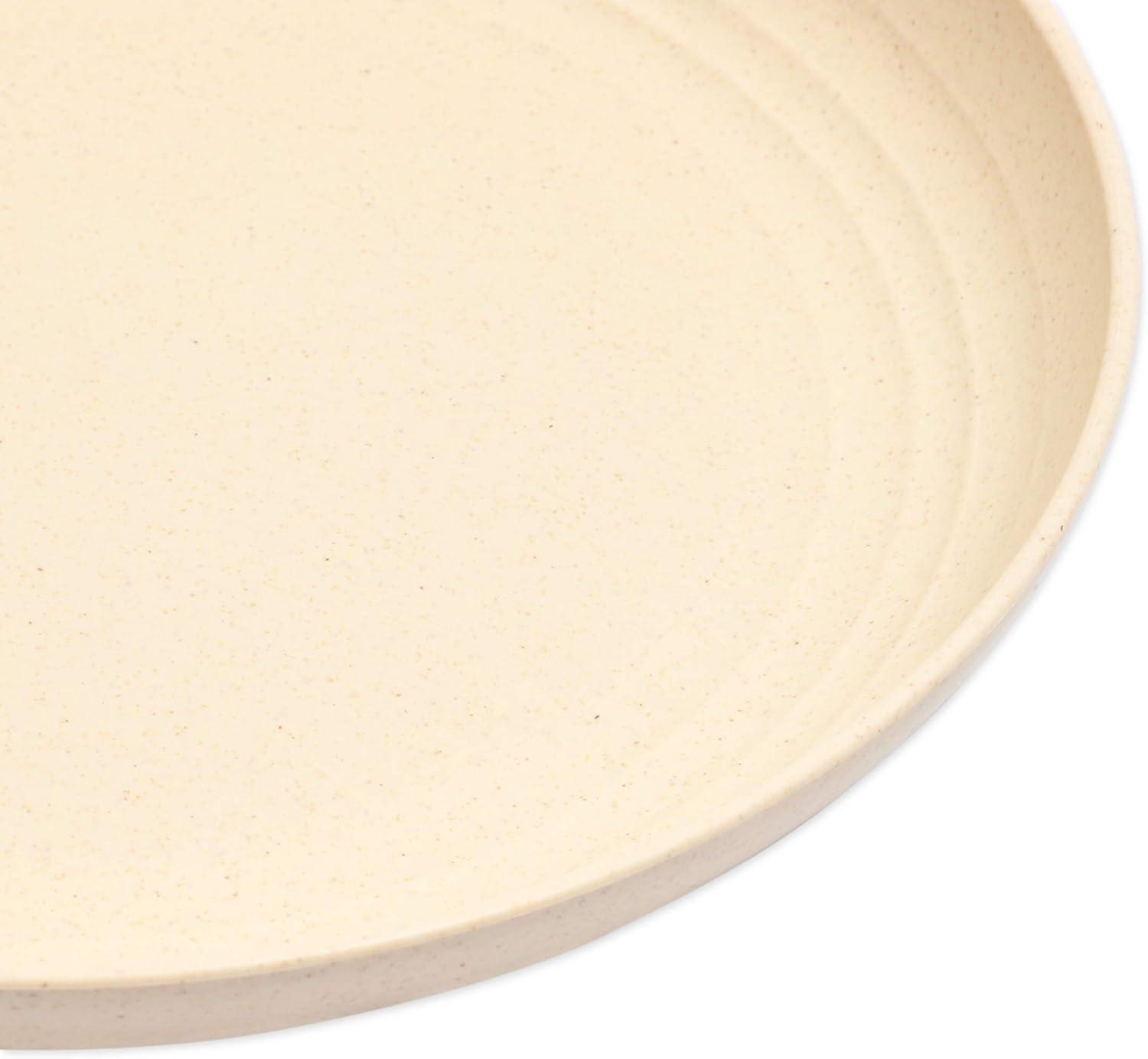 Juvale 6 Pack Unbreakable & Sturdy Wheat Straw Dinner Plates for Kids & Adults, Beige, 9 in